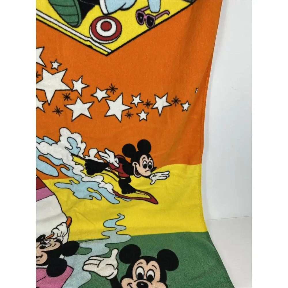 Vintage Disney Mickey Mouse Surfing 100 Cotton Beach Towel